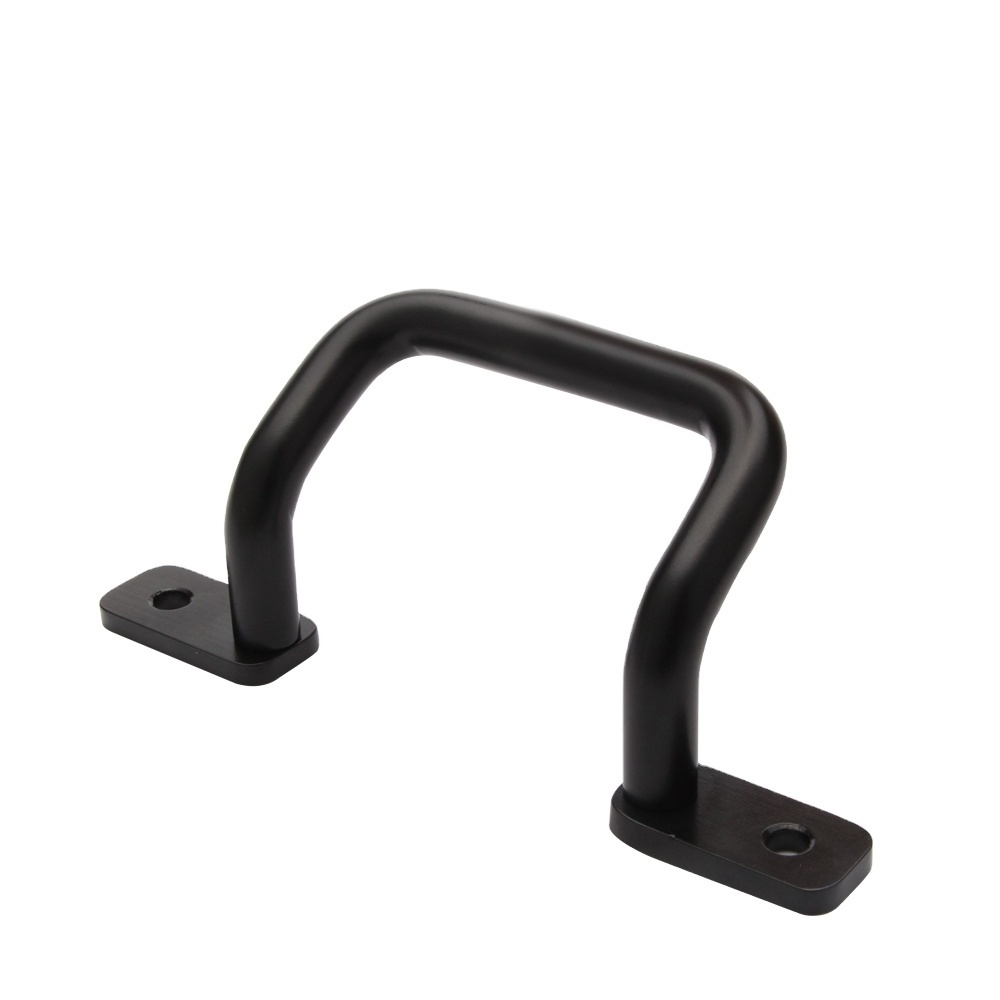 LS534 aluminum die casting 3 inches (76mm) round metal cabinet handle pull black back plate