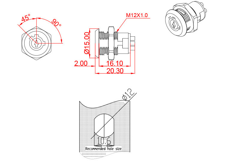 Cheap Price JK008 Zinc Alloy Door Release Key Switch Emergency Exit On Off Keylock with Key NO.1501