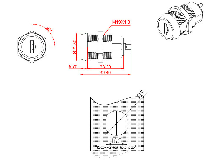 JK205 die-casting zinc alloy 125 118 key electronic scooter key switch lock manufacturer for China