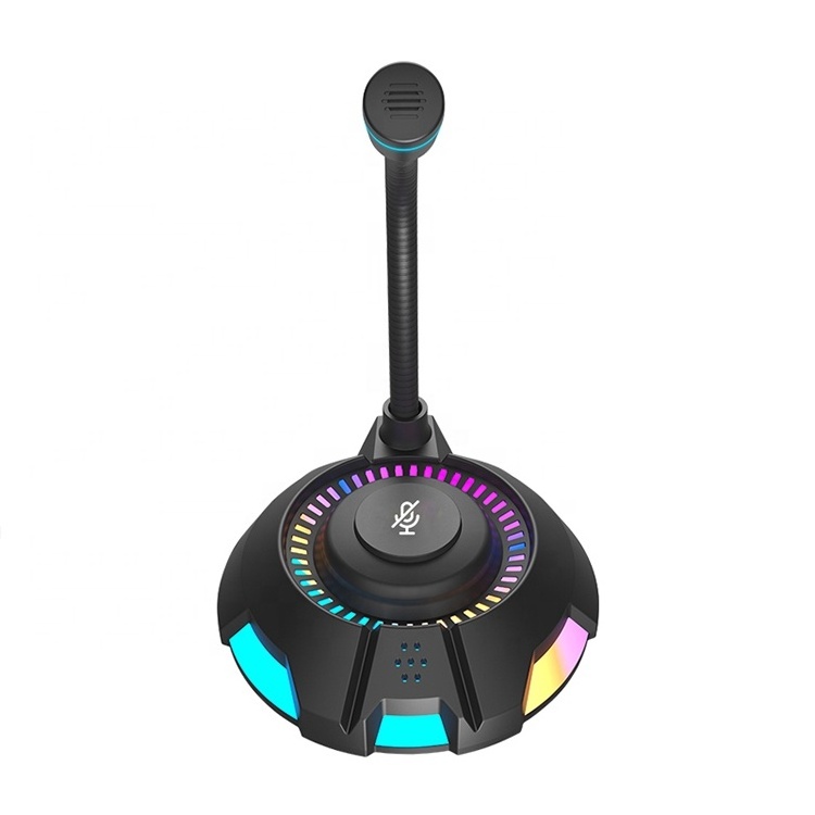 Home Desktop Table Stand 360 PC Podcast Wired Mobile Usb RGB Gaming Studio Mic Recording Condenser Microphone for Voice Songs