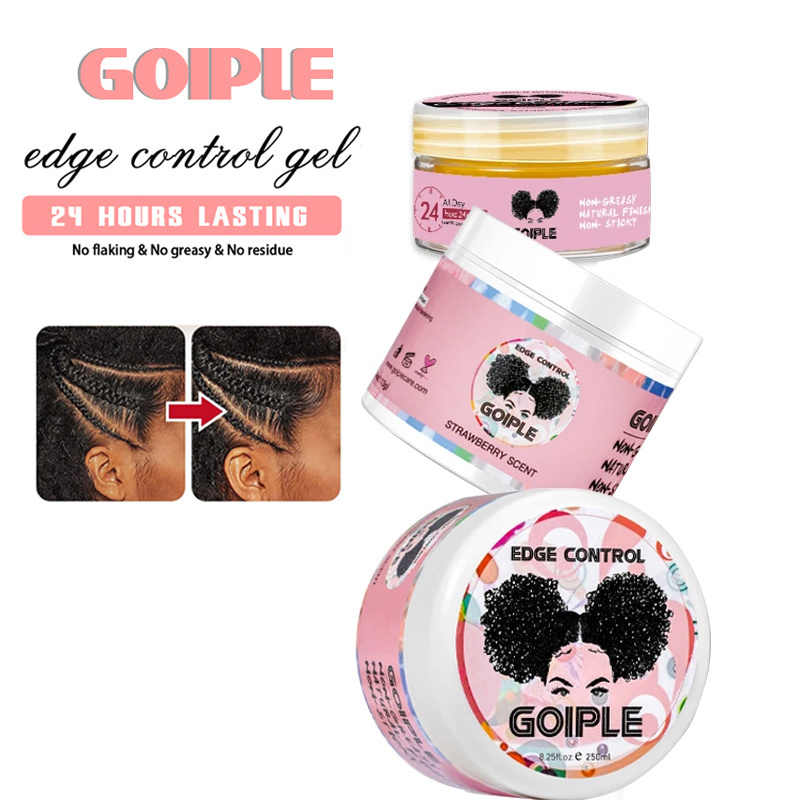 GOIPLE 24 Hour Strong Hold Edge Control Gel Mousse Foam for Curly Hair Wax Slick Stick Waterproof Lace Bond Wig Adhesive Glue