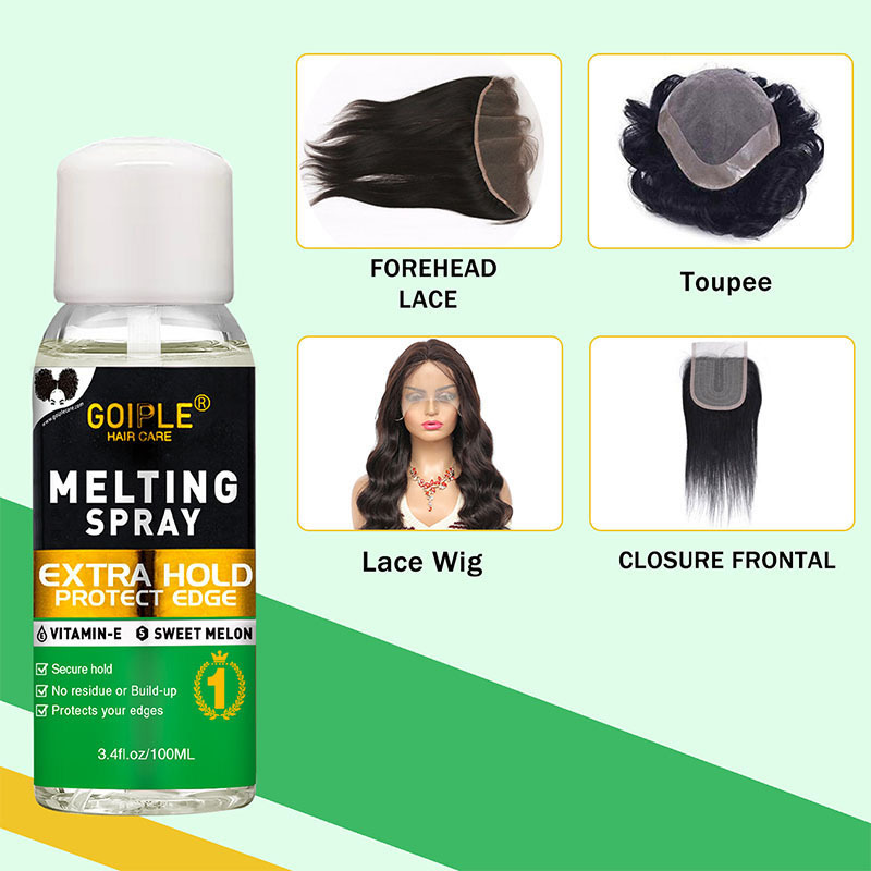 Whole Sale Quick Drying Strong Hold Lace Melting Spray for Edge Wig Frontal Clear Adhesive Private Label Hair Glue Invisible