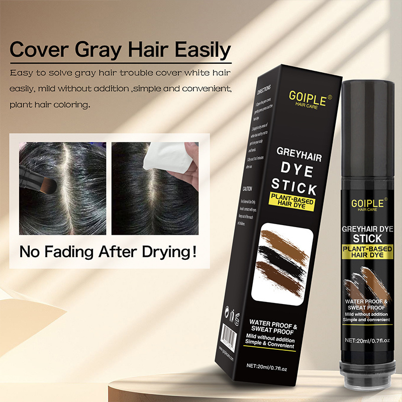 Private Label Change Hair Dye Gray Disposable Stick Natural Wig Root Color Pen Brush Washable Black Root Touch Up for Grey Hair