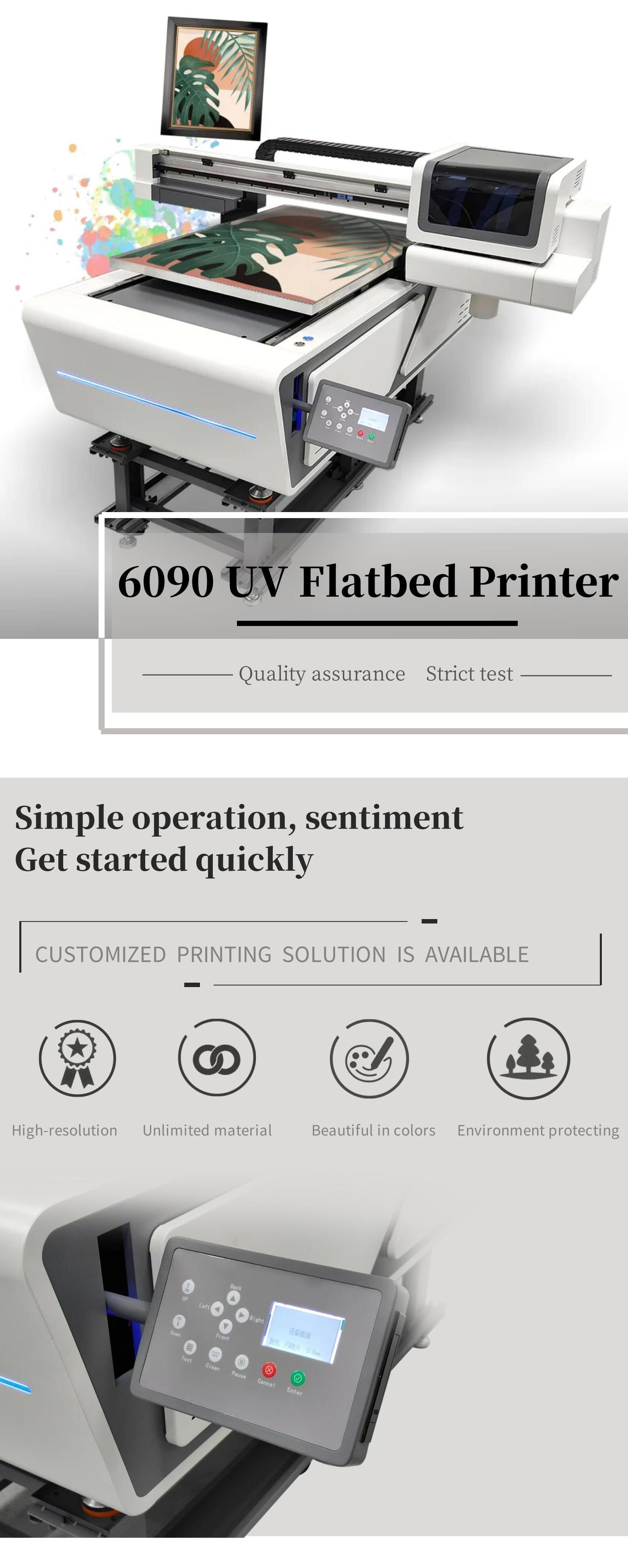 Factory Direct Sell 6090 UV Flatbed Printer for silicone swimming cap id card printing machine