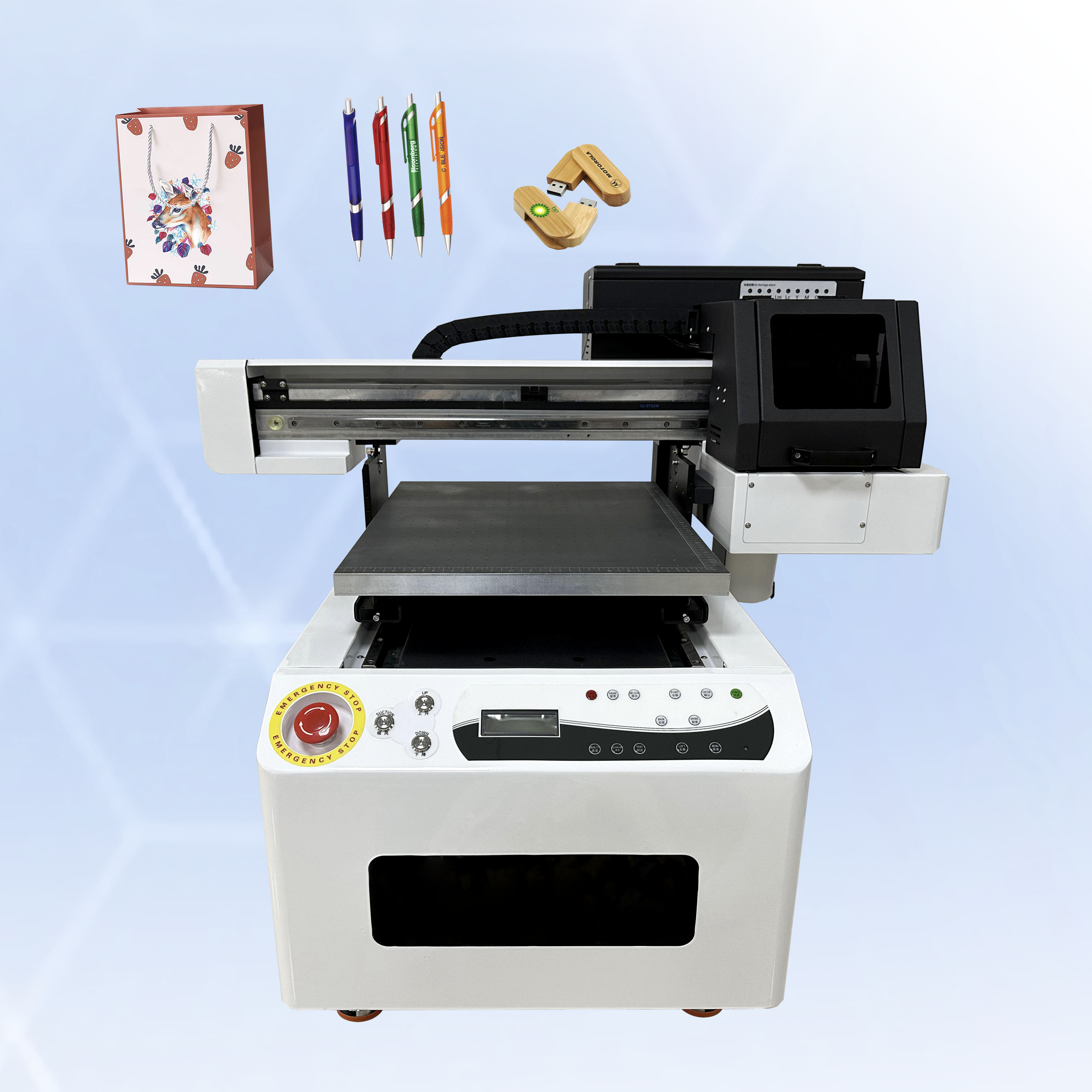 Inkjet UV Flatbed Printer 4050  for Helmet Curved Objects Polythene Bag Printing Machine for Plastic Bags