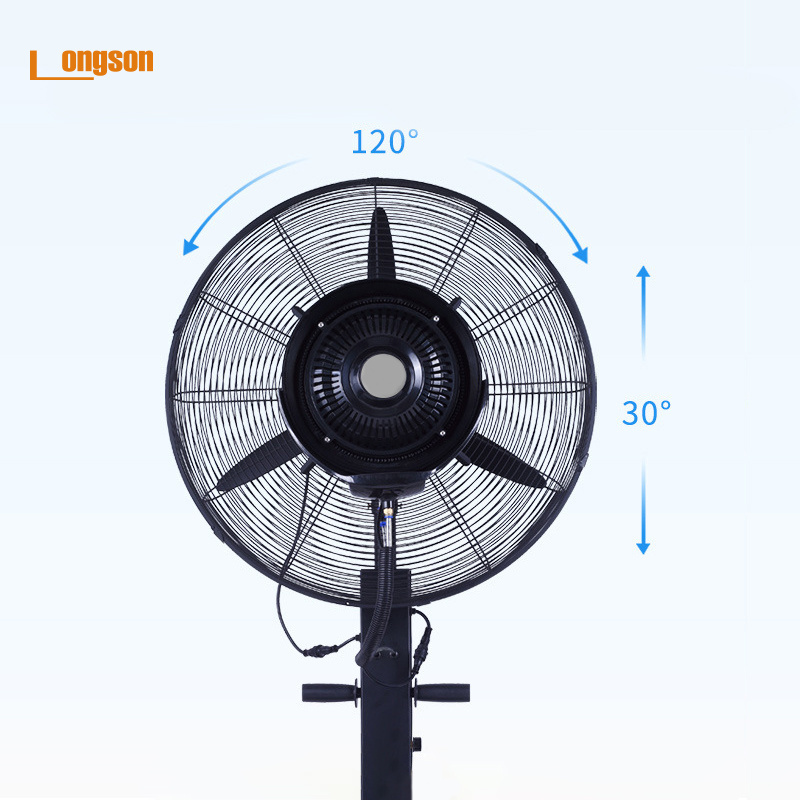 Moveable Water Spray Fan, Industrial Water Cooling Pedestal Giant Misting Fans/