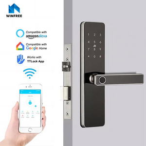 Wholesale Electronic Safe Lock Digital Electric Smart Door Lock Home Biometric Fingerprint Recognition Handle Smart Gate Lock