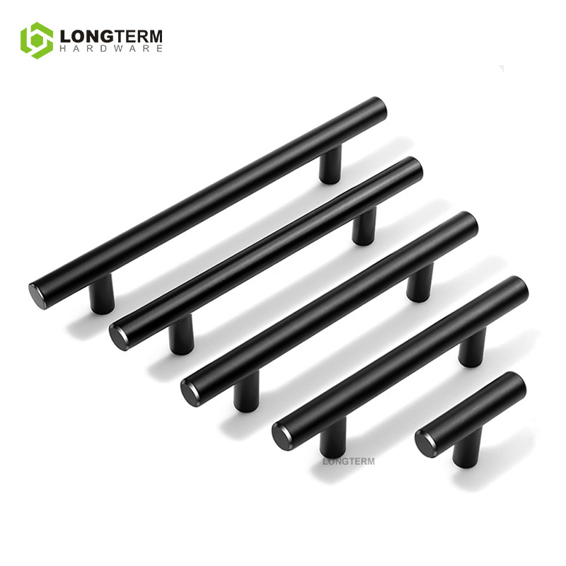 Stainless Steel Tirador Cajon Cabinet Hardware T Bar Handle Kitchen Cupboard Drawer Pulls Knob Matte Black Furniture Handle