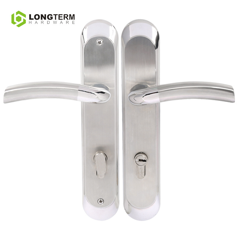 Keyed Entry Door Lock SUS304 Tubular Lever Handle Manual Security Lock Stainless Steel Door Handle Lock Cylinder for Wooden Door