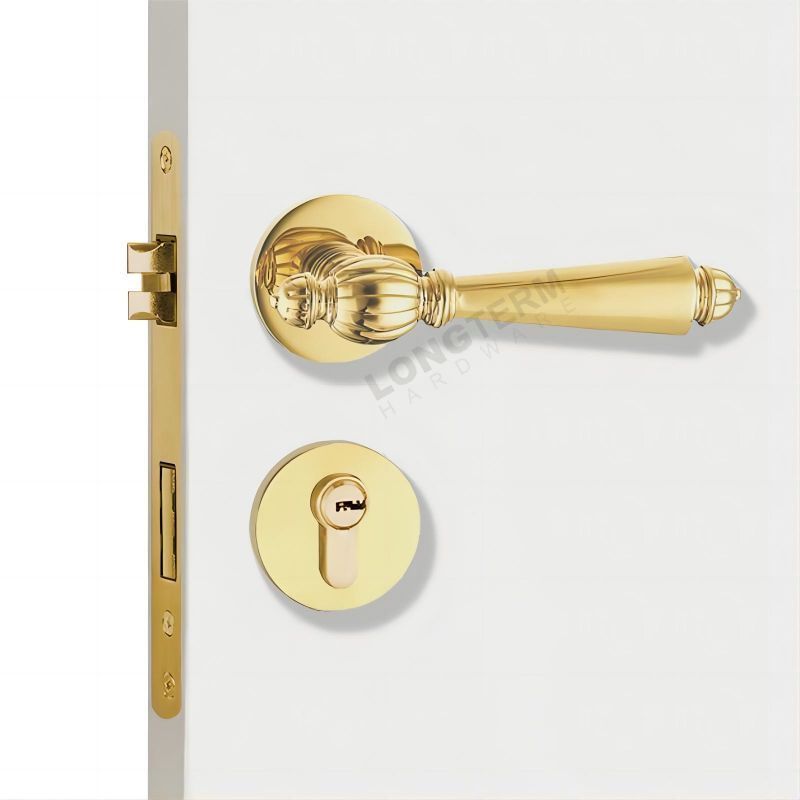 Zinc Alloy Indoor Household Door Handle Lock Set Internal Mortise Door Lever Lock Modern Door Handles with Key Lock