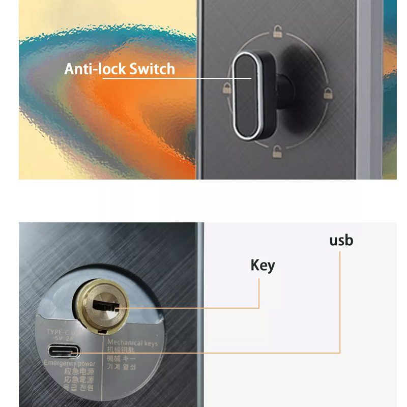 Electronic Keyless Fingerprint Tuya Digital Safe Door Lock WiFi Biometric Intelligent Aluminum Deadbolt Smart Door Lock for Home