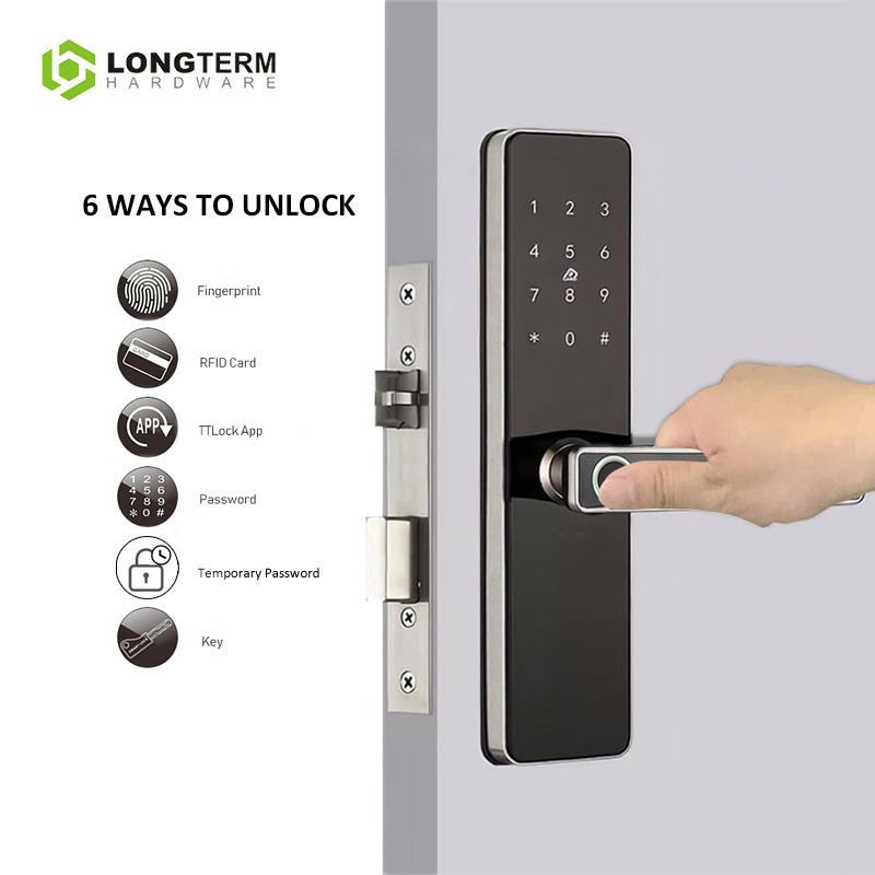 Door Lock Stainless Steel Security Lock Wifi Password TTlock Remote Control Digital Smart Door Locks with Fingerprint