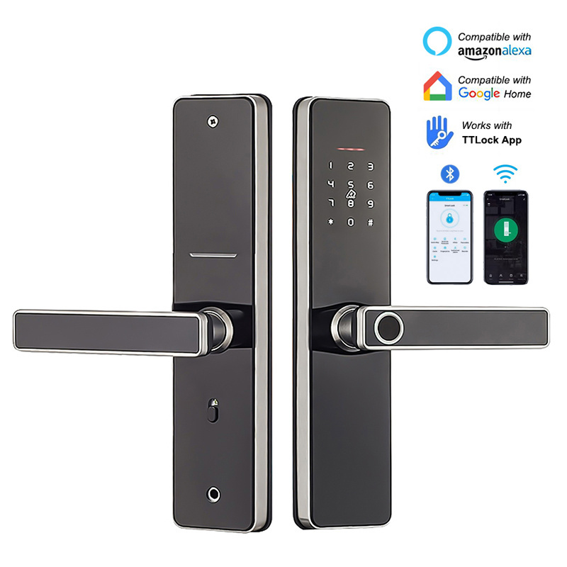 Door Lock Stainless Steel Security Lock Wifi Password TTlock Remote Control Digital Smart Door Locks with Fingerprint