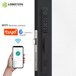 Zinc Alloy Security Glass Sliding Door Lock Tuya TTLOCK Wifi Fingerprint Electronic Front Door Lock Smart Door Locks for Home