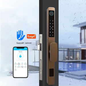 Smart Home Keyless Intelligent Door Lock WiFi Tuya Smart Lock Zinc Alloy Biometric Fingerprint Lock with Door Handle