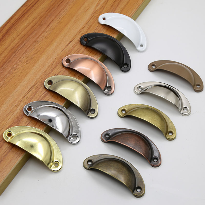 Modern design brushed satin nickel furniture hardware handles iron metal cup pulls cheap price drawer handles