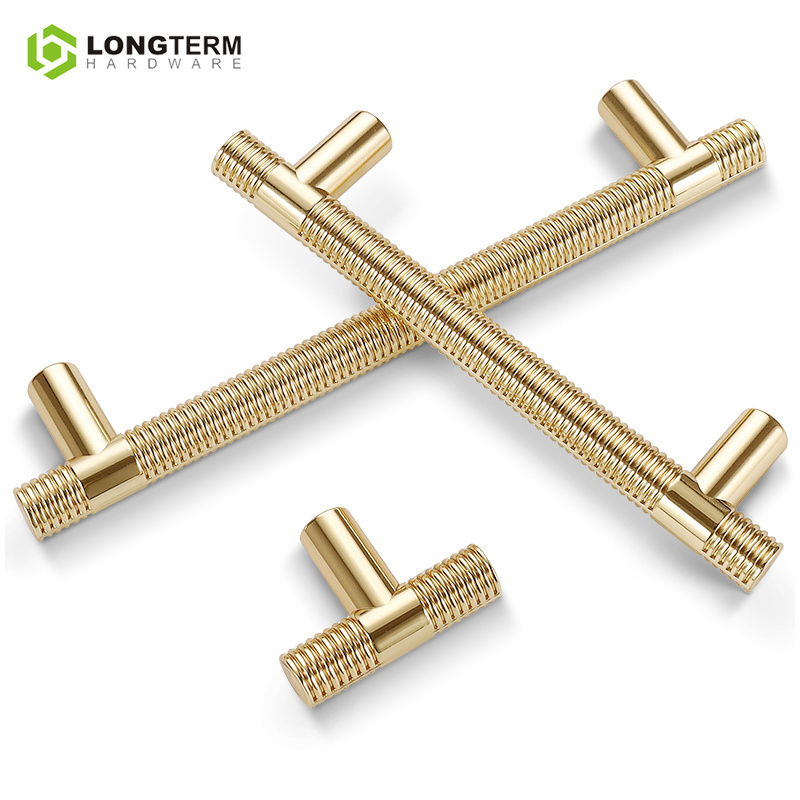 Cabinet Hardware Kitchen Cabinet Pulls and Handles Knurled Textured Wardrobe K Gold Solid Drawer Door Pull Knob Furniture Handle