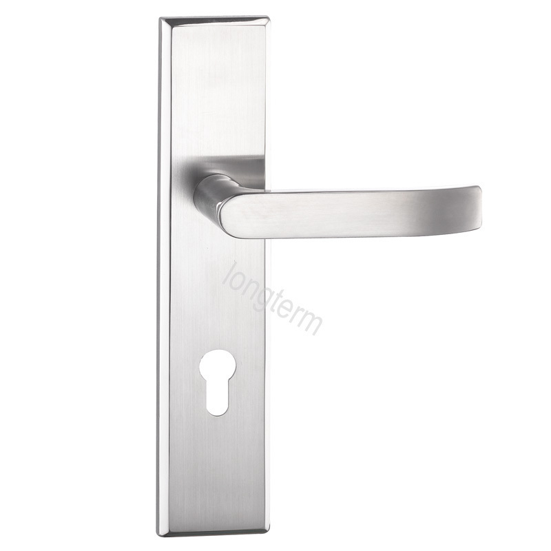 Stainless Steel Long Plate Handle Door Lock Set Panel Door Lock with Keys for House Wooden Doors