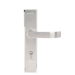 Stainless Steel Long Plate Handle Door Lock Set Panel Door Lock with Keys for House Wooden Doors