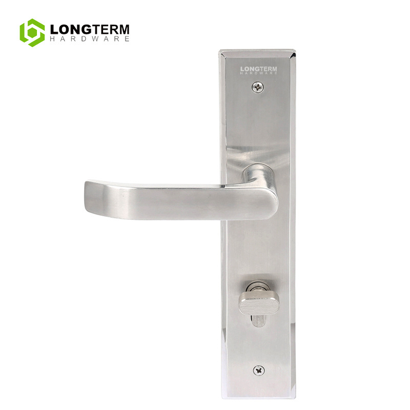 Stainless Steel Long Plate Handle Door Lock Set Panel Door Lock with Keys for House Wooden Doors