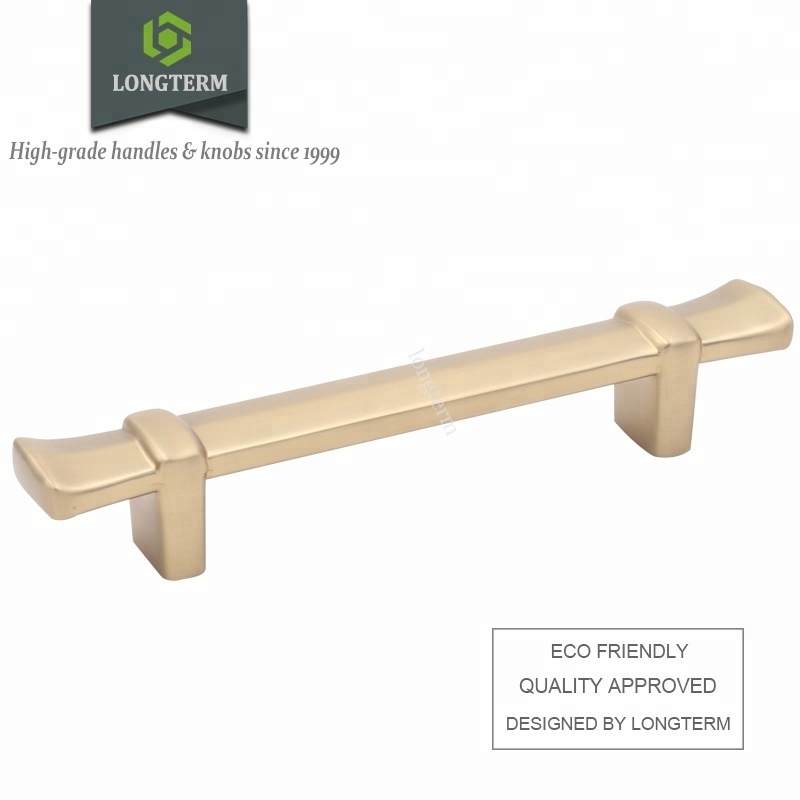 Bamboo shape furniture hardware T pull antique brass modern zinc alloy handle for kitchen cabinet