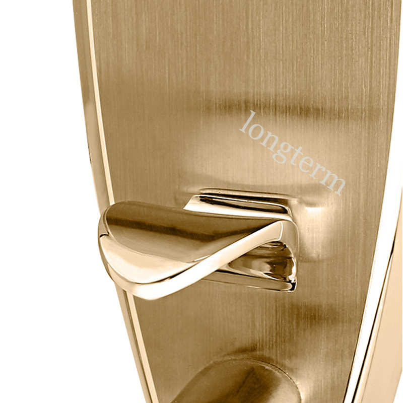 Luxury entrance lock 304 stainless steel security door handle lock supplier door lock set with brass cylinder and handle