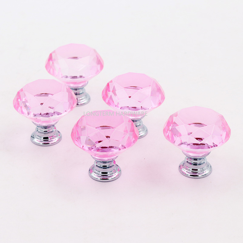 Wholesale Diamond Shape Drawer Knobs Pulls Decorative Crystal Furniture Handles for Cabinet