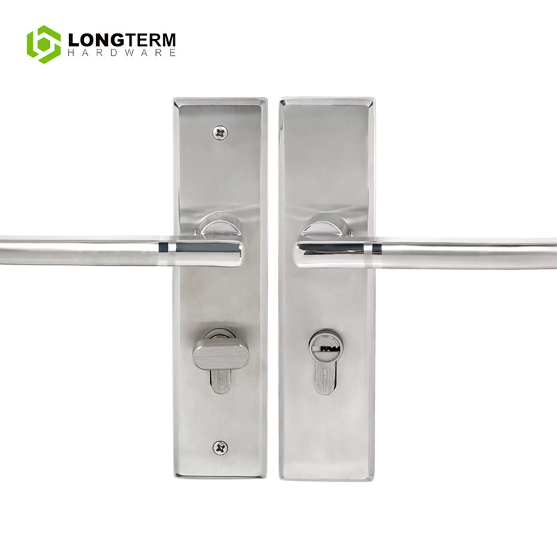 Household Main Entrance Door Long Plate Stainless Steel Door Handle Panel Lock Apartment Home Door Keys and Handles with Lock