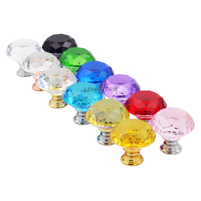 Wholesale Diamond Shape Drawer Knobs Pulls Decorative Crystal Furniture Handles for Cabinet