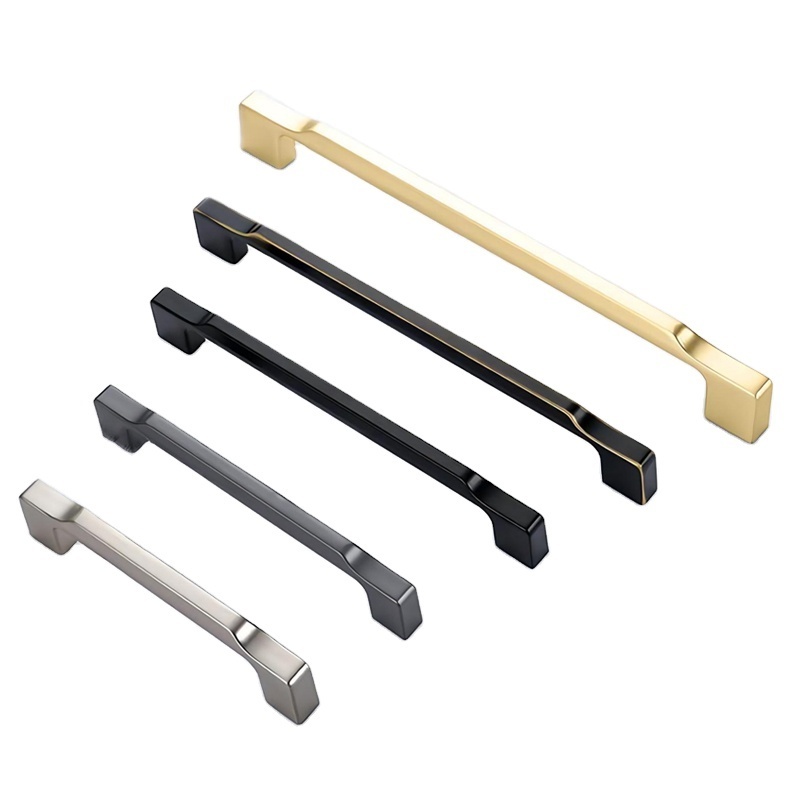 Modern Zinc Alloy Drawer Pulls Handles Furniture Cupboard Wardrobe Tiradores Solid Brass Kitchen Cabinet Handle