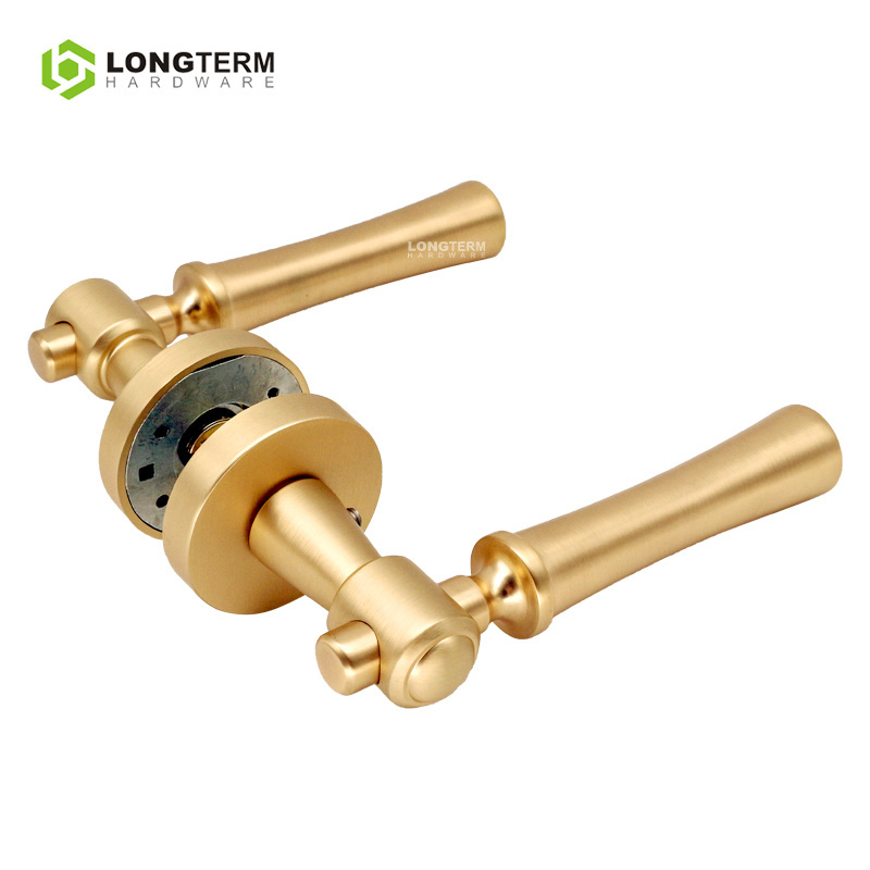 European Style Zinc Alloy Gold Black Brass Door Lock Hardware Manufacturer Tubular Lever Handle Modern Interior Door Handles