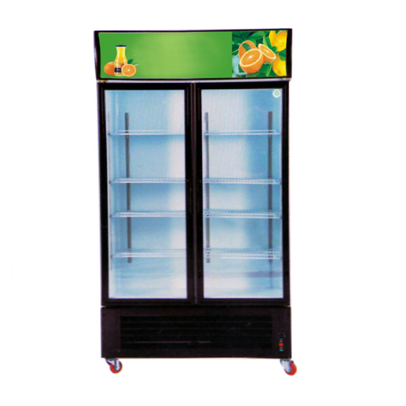 Small Supermarket Commercial Refrigerator Vitrine Door Upright Fridge Retail Store Cold Beverage Display Freezers