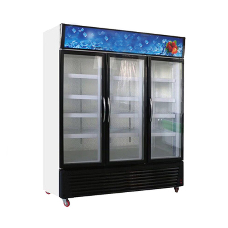 Small Supermarket Commercial Refrigerator Vitrine Door Upright Fridge Retail Store Cold Beverage Display Freezers