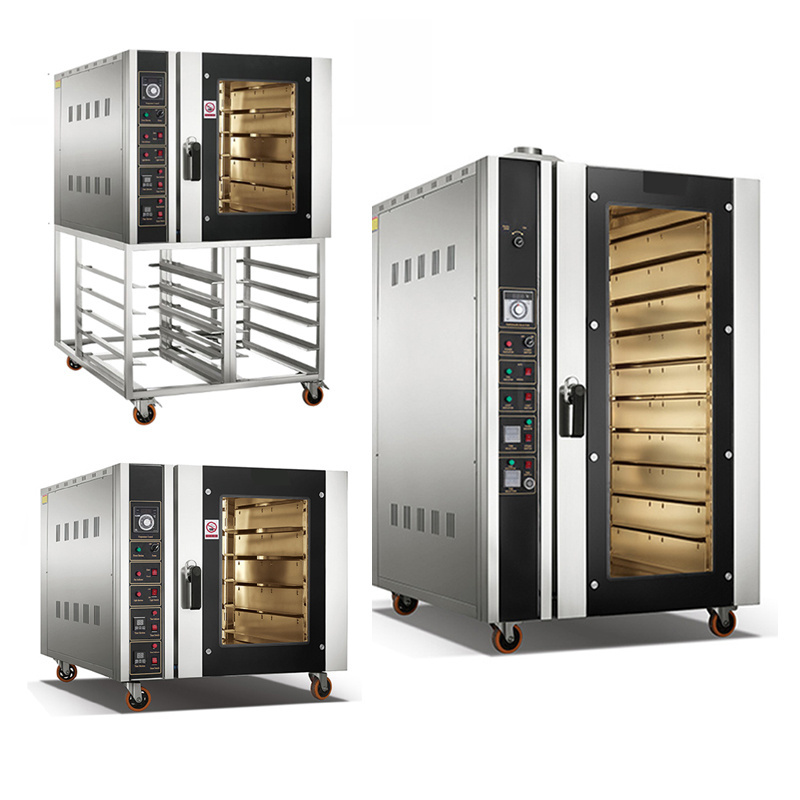 8 Trays Stainless Steel Rotary Rack Oven Electric Rotating Bread Oven Gas Heating Rotate Rack Ovens Bakery Baking Machines Price