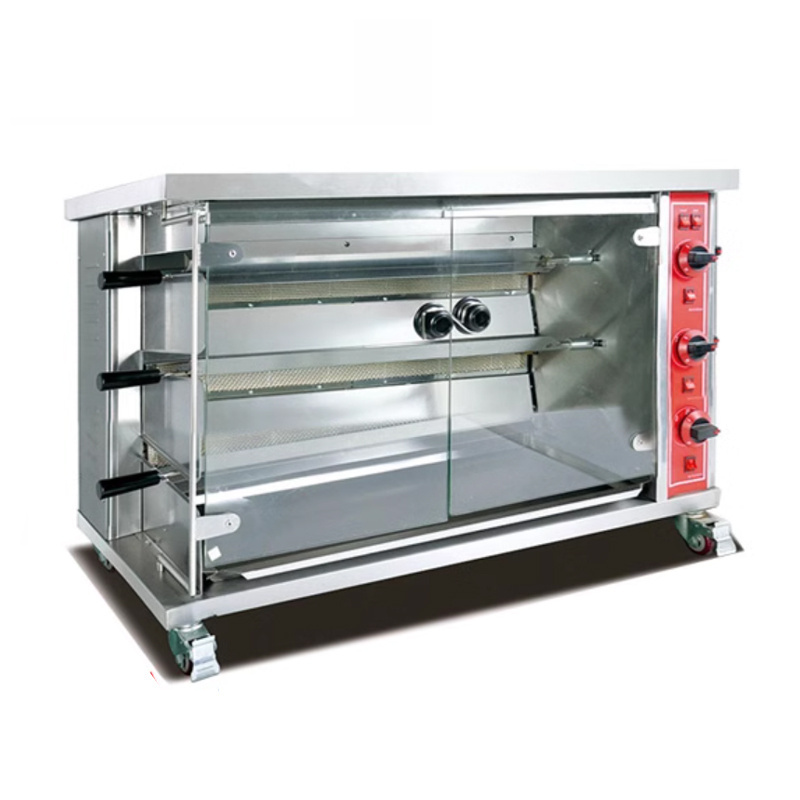 Chicken Grill Rotisserie Oven Electric Chicken Rotisserie Machine Brushed Stainless Steel Free Spare Parts Horno Asador De Pollo