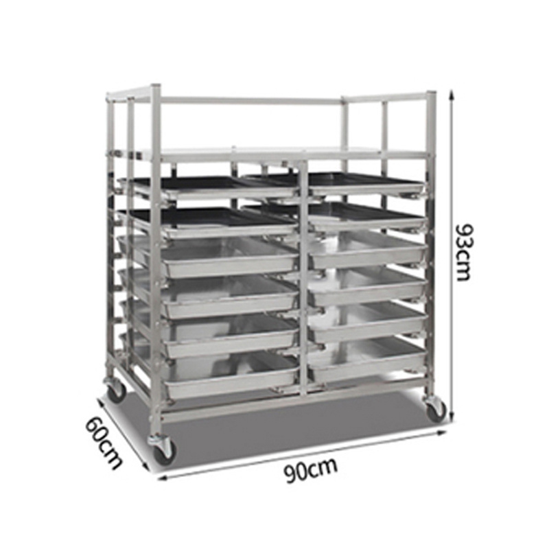 15/18-Tier Multi Purpose Aluminum Bread Cooling Baking Tray Sheet Pan Rack Gastronorm Food GN Pan Bakery Trolley