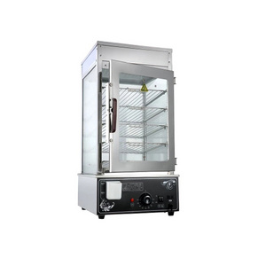 Glass Transparent Food Display Cabinet,  Commercial Electric Rectangular Dim Sum Steamer