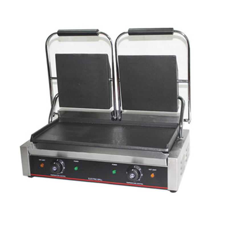 Table Top Commercial Industrial Panini Griddle Press Grill Contact Ribbed Plate Electric Sandwich Maker