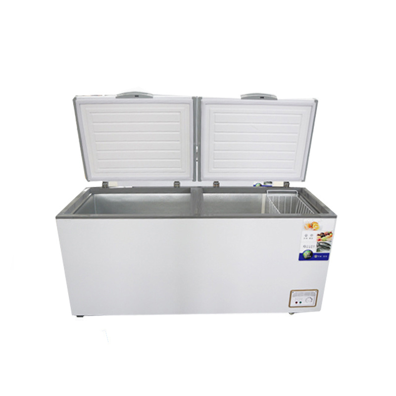 Top Open Double Door Deep Chest Electric Freezer /LED Light Single Temperature Big Propane Mini Ice Cream Fridge And Freezers