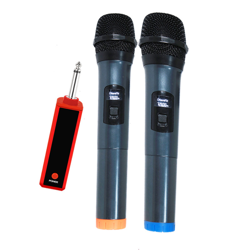 Portable handheld karaoke microphone tv conference room 3.5mm microphone with battery build in professional wireless uhf dynamic