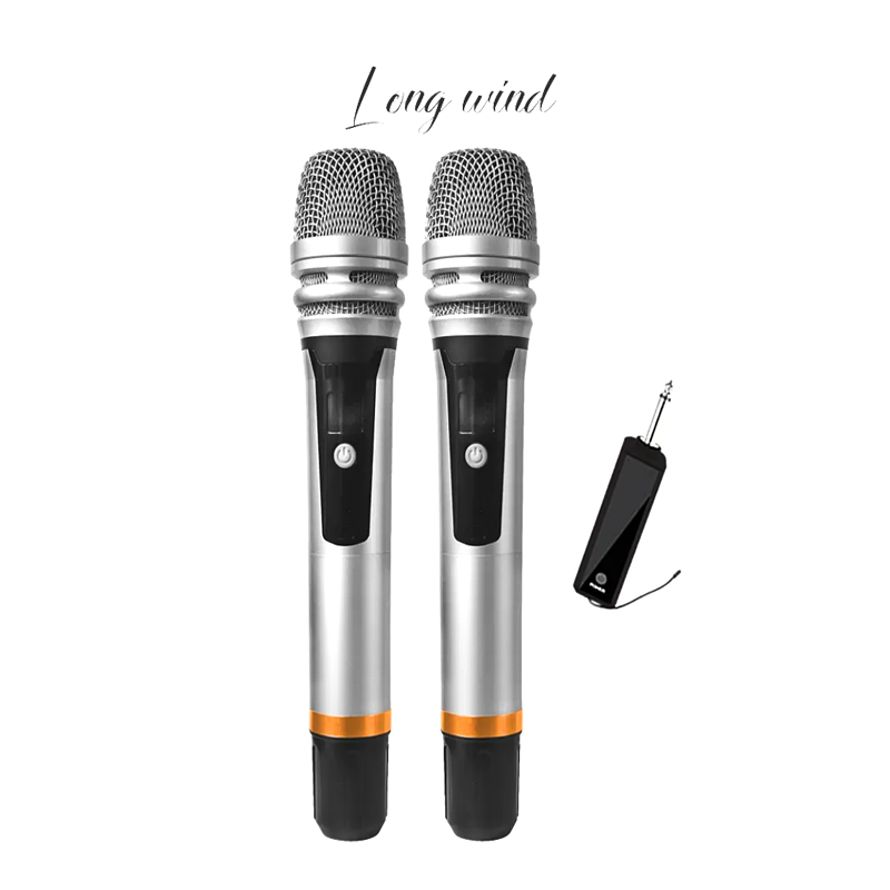 Portable handheld karaoke microphone tv conference room 3.5mm microphone with battery build in professional wireless uhf dynamic