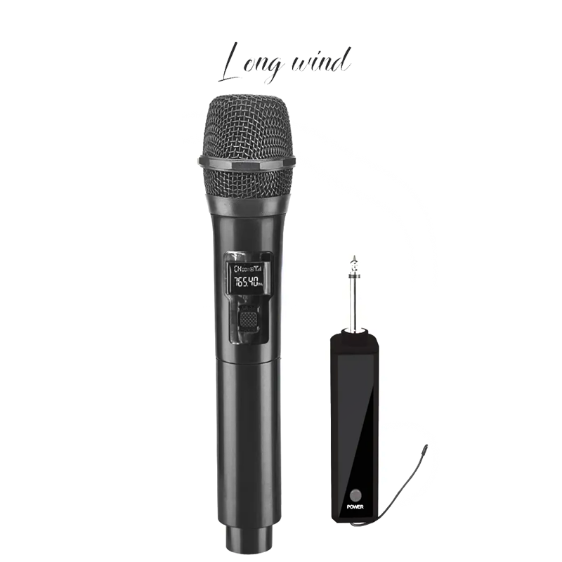 Portable handheld karaoke microphone tv conference room 3.5mm microphone with battery build in professional wireless uhf dynamic