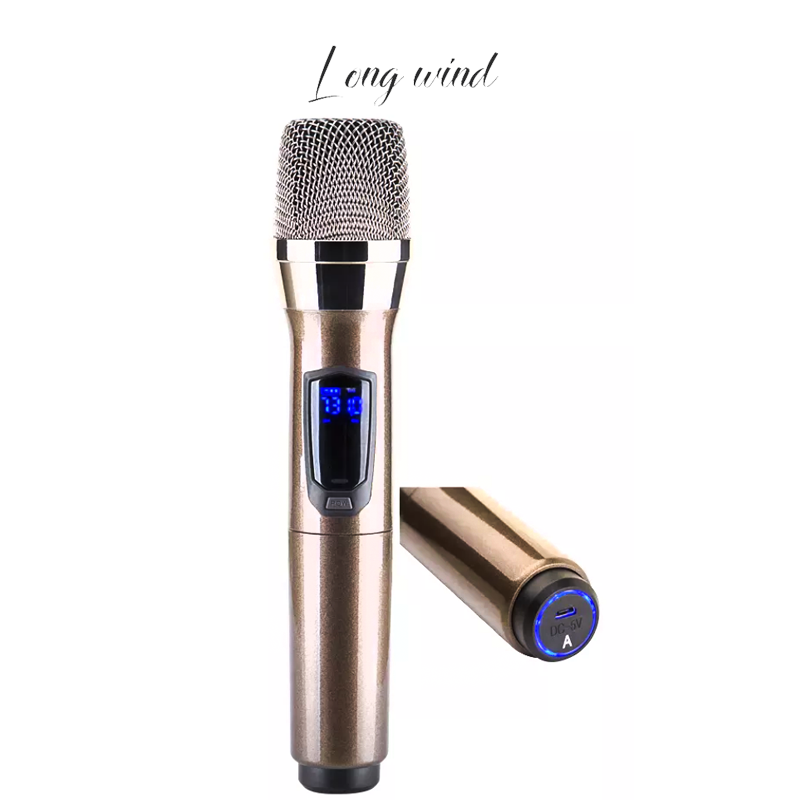 Portable handheld karaoke microphone tv conference room 3.5mm microphone with battery build in professional wireless uhf dynamic