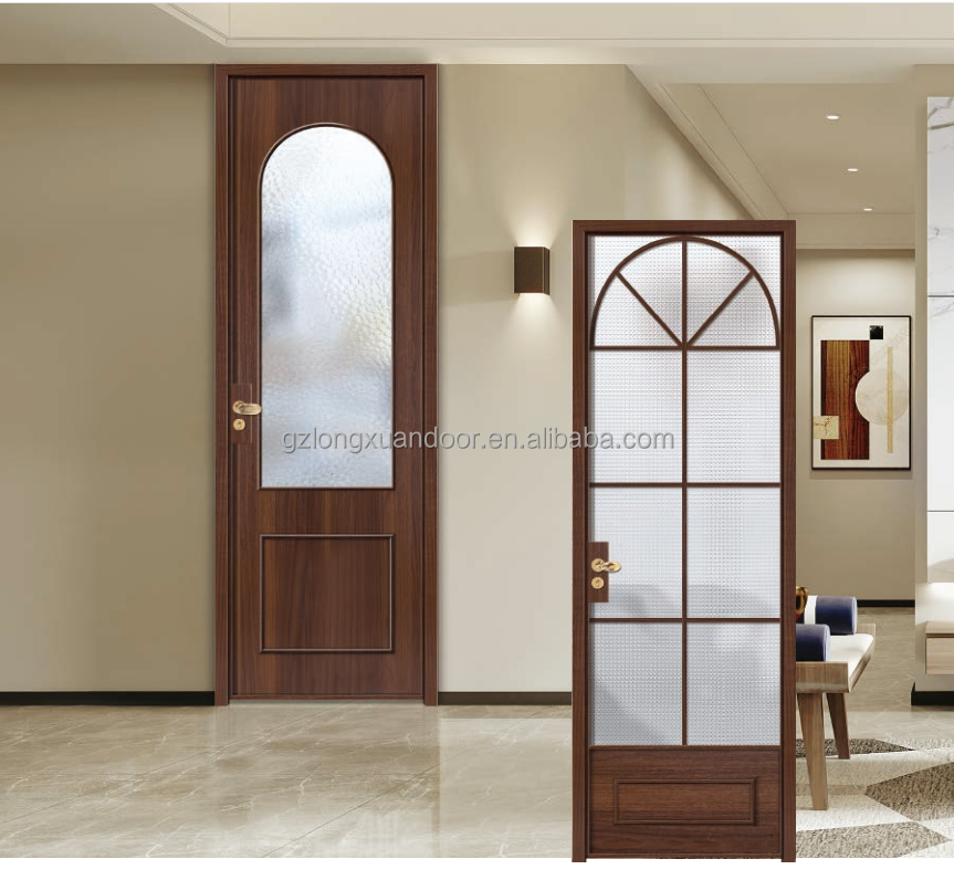 arched Black French frameless double hung sliding doors aluminum doors and windows