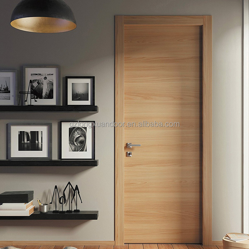 One and half fire-proof wooden door plywood door simple elegant front door design