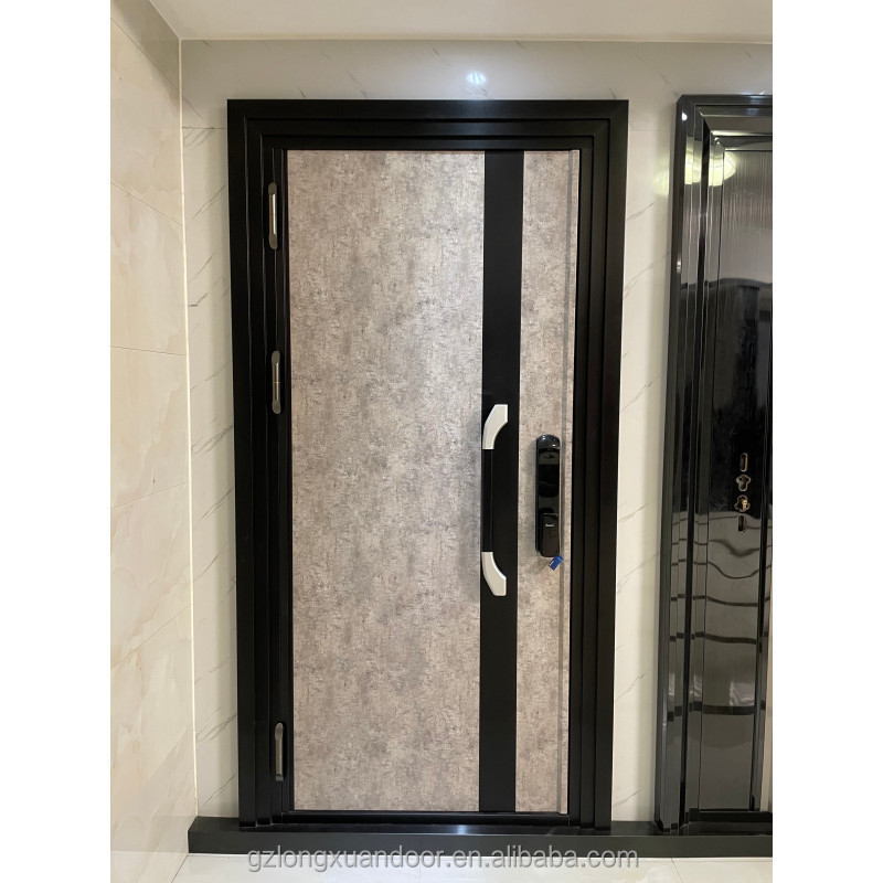 Modern main door  Exterior Security Stainless Steel Front Entry Doors With Smart Lock