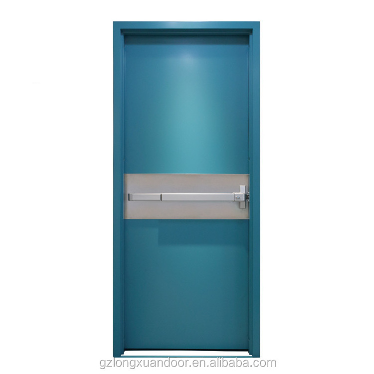 Interior one two three hour fire rated escape flush door single leaf metal steel material fireproof doors