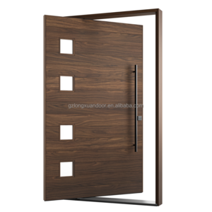 Factory  wood doors timber slide and pivot Main Entrance wood  swivel doors for houses