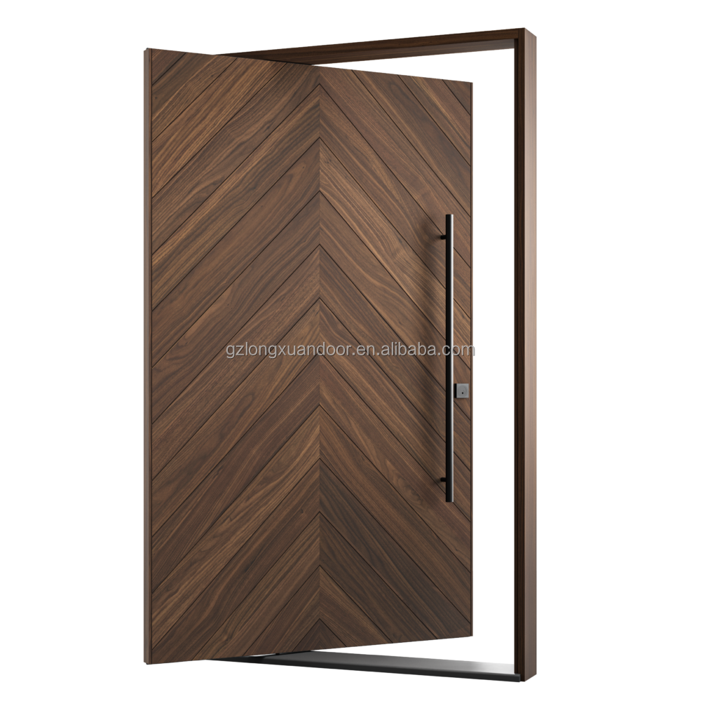 Factory  wood doors timber slide and pivot Main Entrance wood  swivel doors for houses