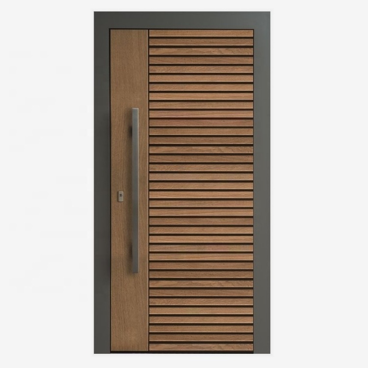 The newest German type splicing bedroom room door modern design vertical lines veneer wood plywood MDF internal interior door